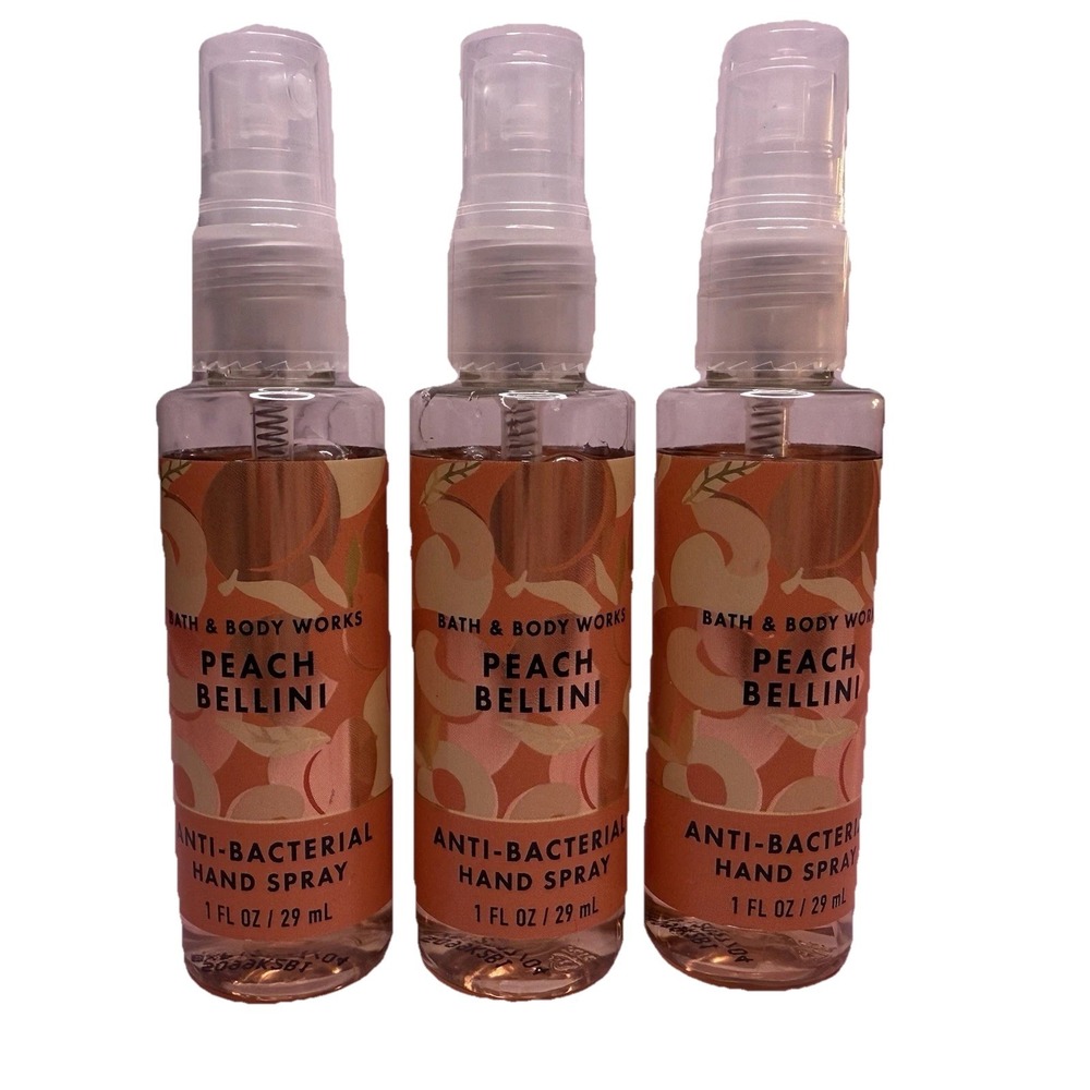ALL NEW 3-Pack PEACH BELLINI Hand Spray Sanitizer 1 oz Bath & Body Works